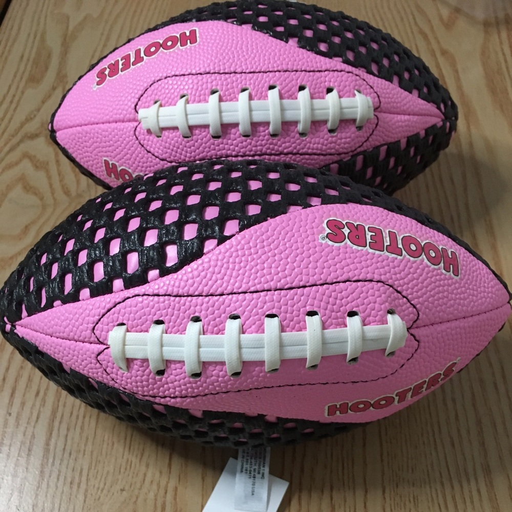New Bundle Of 2 Hooters Vintage Pink Football 10.5”x8.5” Great Gift Collectible